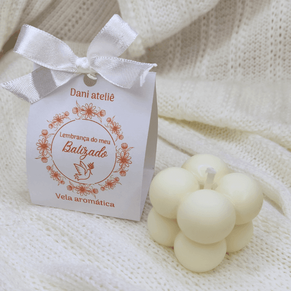 Lembrancinha Mini Vela Bublle na Cartilha